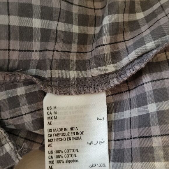 "Club Room" men's pj's size: medium gray/white/black plaid Pre-owned - Picture 4 of 5